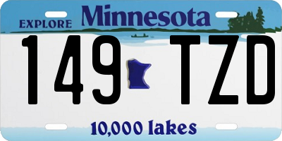MN license plate 149TZD