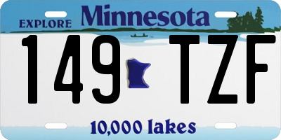 MN license plate 149TZF