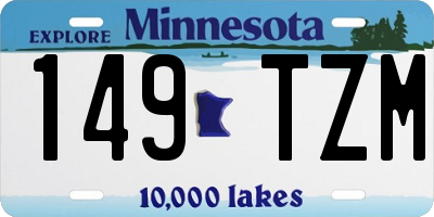 MN license plate 149TZM