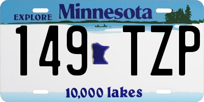 MN license plate 149TZP