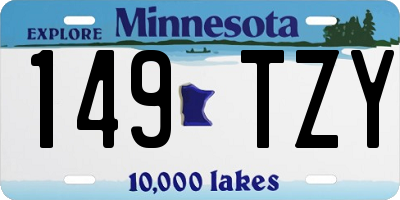 MN license plate 149TZY