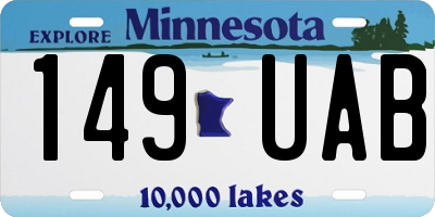 MN license plate 149UAB