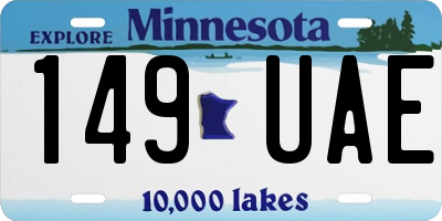 MN license plate 149UAE
