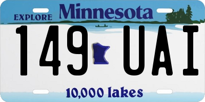 MN license plate 149UAI