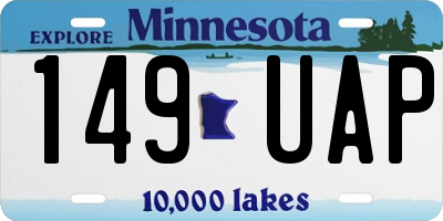 MN license plate 149UAP
