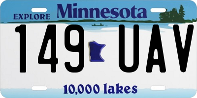 MN license plate 149UAV