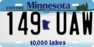 MN license plate 149UAW