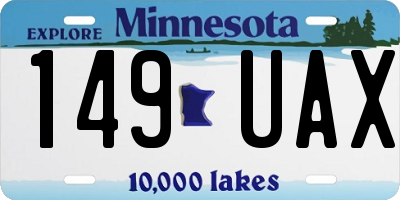 MN license plate 149UAX