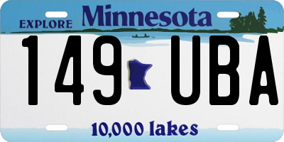 MN license plate 149UBA
