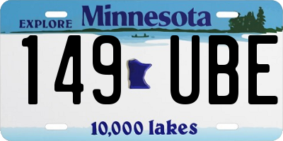 MN license plate 149UBE