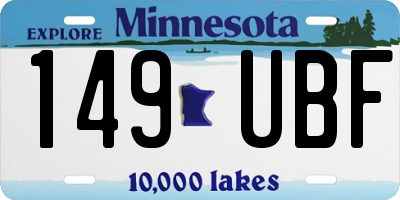 MN license plate 149UBF