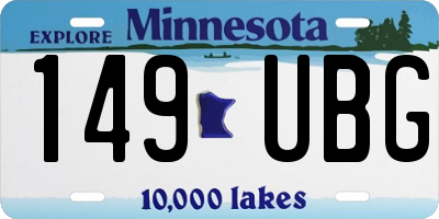 MN license plate 149UBG