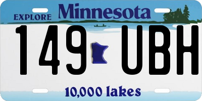 MN license plate 149UBH
