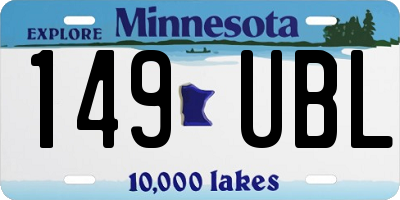 MN license plate 149UBL