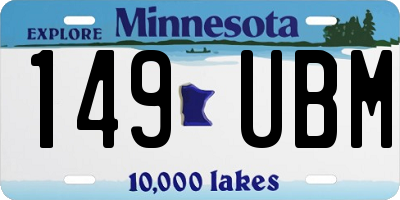MN license plate 149UBM