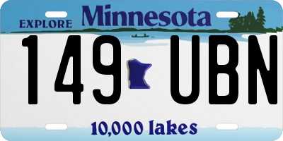 MN license plate 149UBN