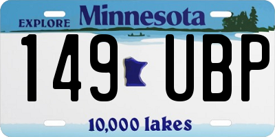 MN license plate 149UBP