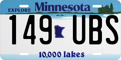 MN license plate 149UBS