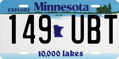 MN license plate 149UBT