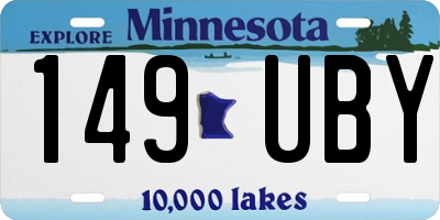MN license plate 149UBY