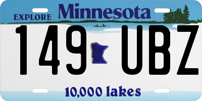 MN license plate 149UBZ