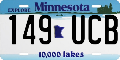 MN license plate 149UCB
