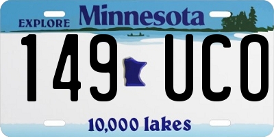 MN license plate 149UCO