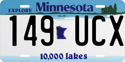 MN license plate 149UCX