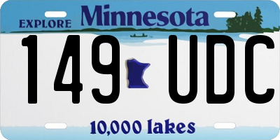 MN license plate 149UDC