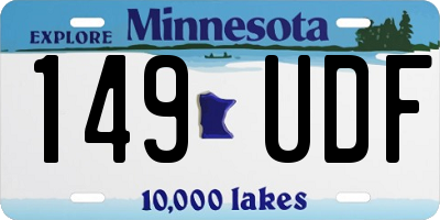 MN license plate 149UDF