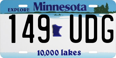 MN license plate 149UDG