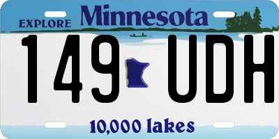 MN license plate 149UDH