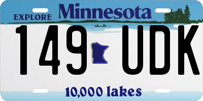 MN license plate 149UDK