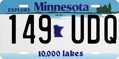 MN license plate 149UDQ