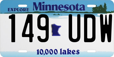 MN license plate 149UDW