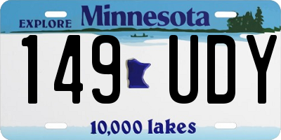 MN license plate 149UDY