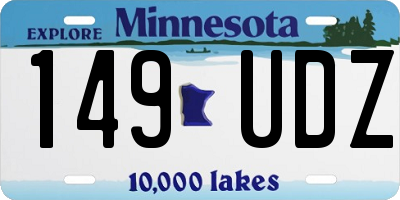 MN license plate 149UDZ