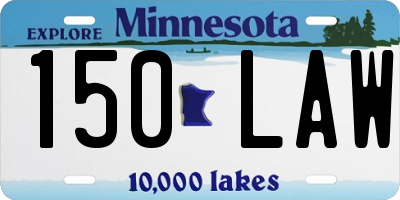 MN license plate 150LAW