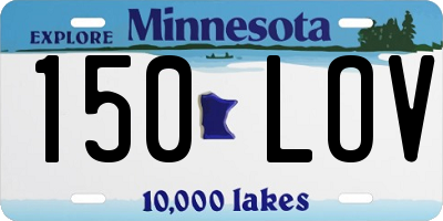 MN license plate 150LOV