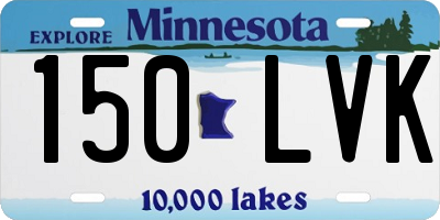 MN license plate 150LVK