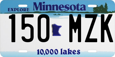 MN license plate 150MZK
