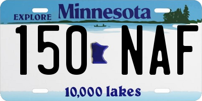 MN license plate 150NAF