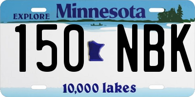 MN license plate 150NBK