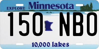 MN license plate 150NBO