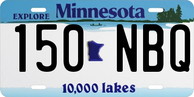 MN license plate 150NBQ
