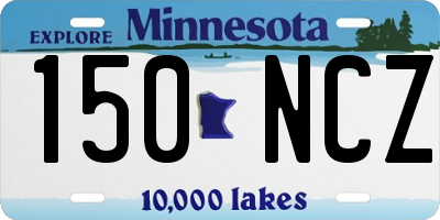 MN license plate 150NCZ