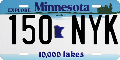 MN license plate 150NYK