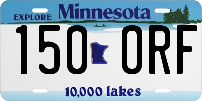 MN license plate 150ORF