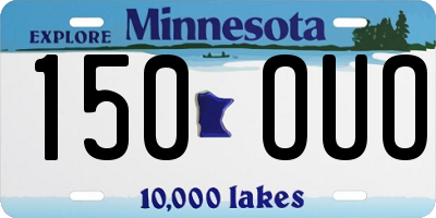 MN license plate 150OUO