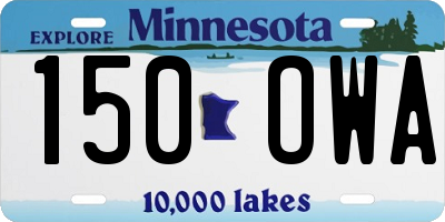 MN license plate 150OWA